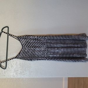 EUC 5th and Love Black and White Stiped Dress Size S